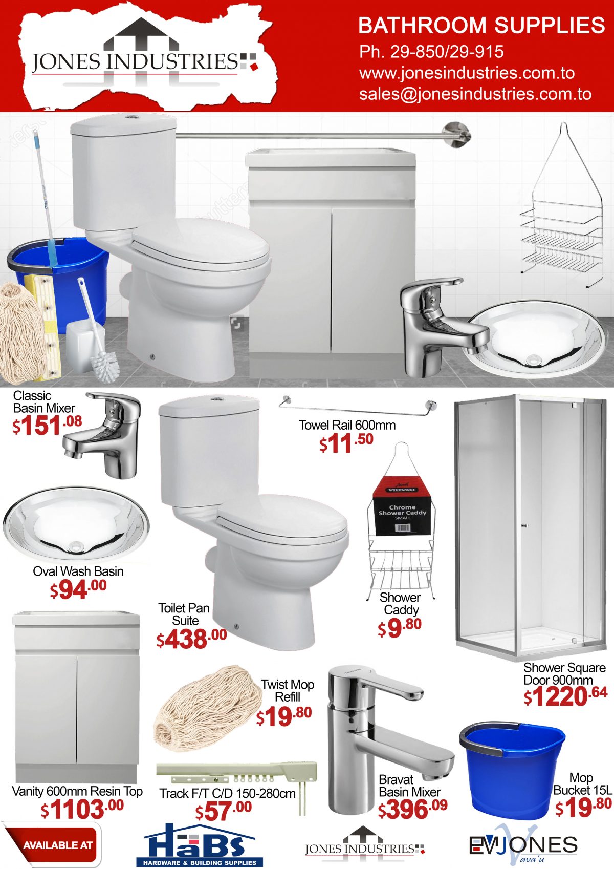 Bathroom Supplies Jones Industries LTD